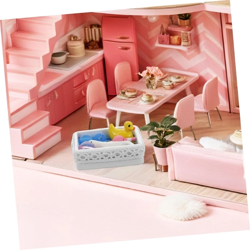 

Elegant Lace Dollhouses Bathroom Furniture Wooden Toy Enhances Motor Skills 15UB