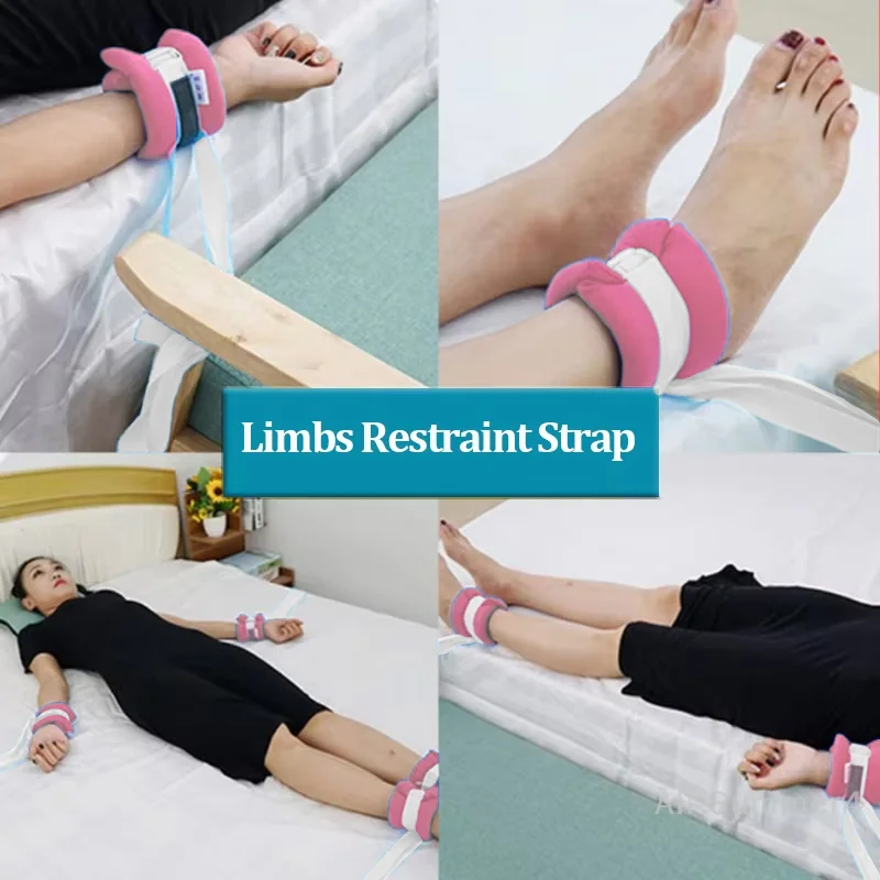 Picture 3: Medical Limb Restraint Strap Bedridden Patient's Use Wrist Ankle Fixed Belt Stretcher Fixation Belt Rehabilitation Binding Belt