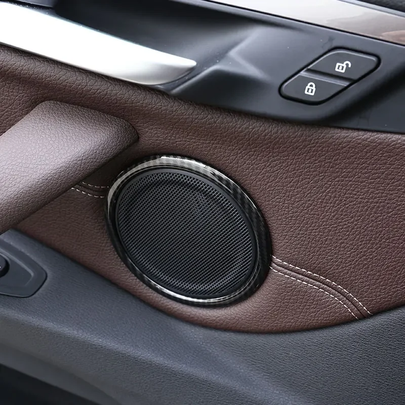 

For BMW X1 X2 F47 F48 2016-2022 ABS Carbon Fiber Car Door Speaker Ring Frame Cover Trim Stickers Interior Car Accessories