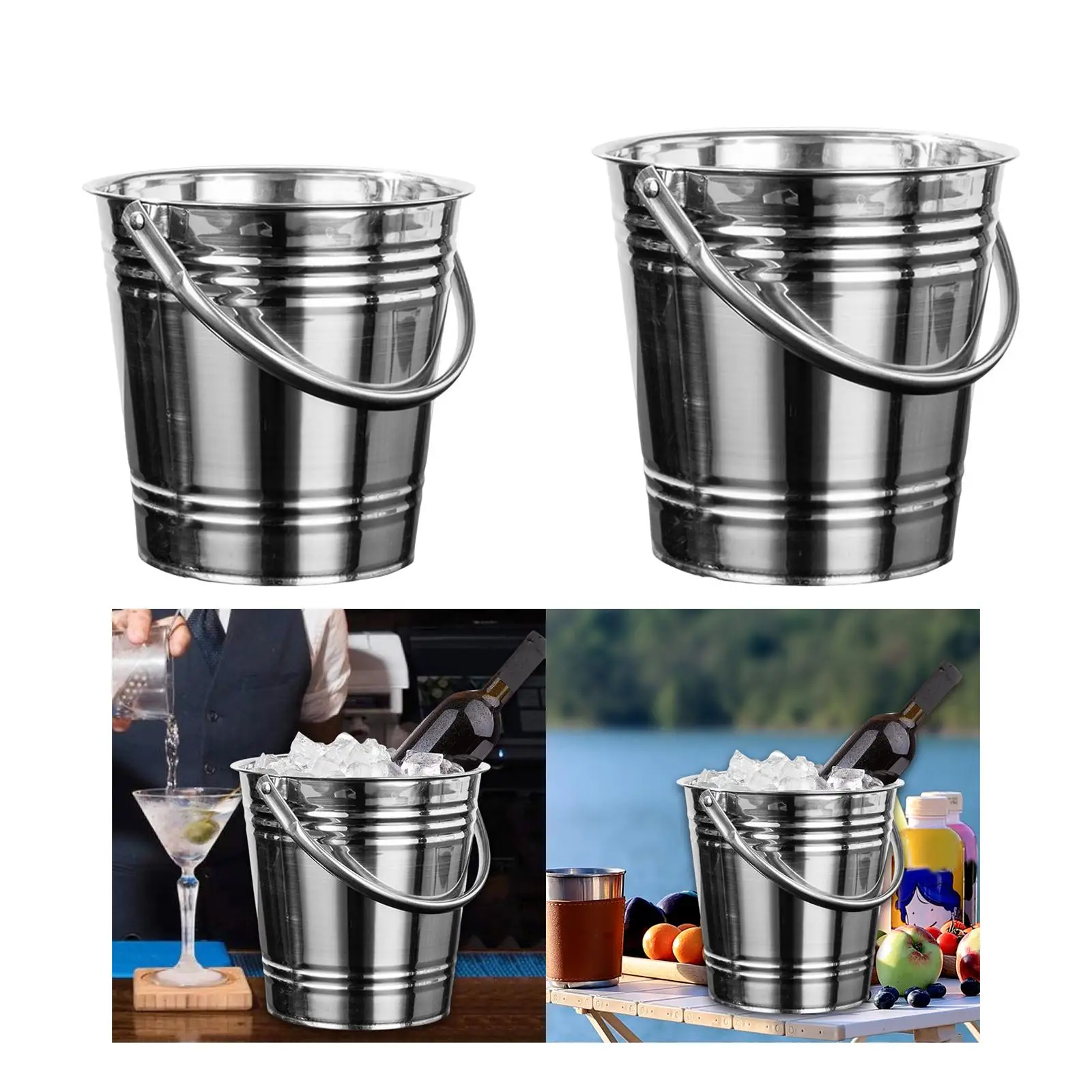 

Portable Ice Bucket Keep Ice Cooling Longer Beverage Tub for Chilling Juice Family Gatherings Outdoor Activities Buffet BBQ