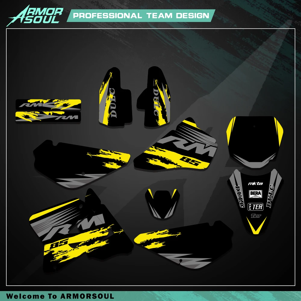 Armorsoul For Suzuki 85 RM 2018-2001 Stickers Decals Graphics kits For Suzuki RM85 2001-2009 2010 2011 2012 2016 2017 2018 RM 85