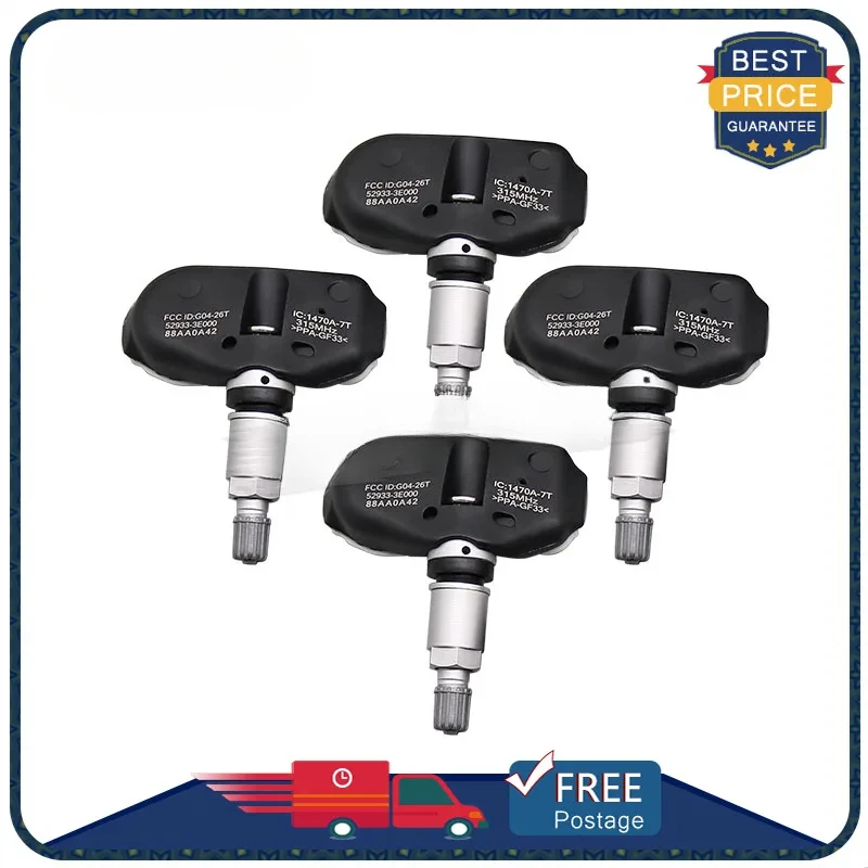 

4PCS 52933-3E000 For Hyundai Sonata Tiburon Tuscon Kia Sorento Sportage Amanti Car TPMS Tire Pressure Monitor Sensor 315MHz