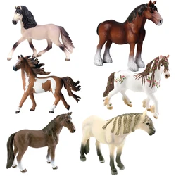 Realistic Plastic Large Horse Figurines Detailed Textures Horses Farm Animal Toys Cake Topper Party Favor Decoration Supplies