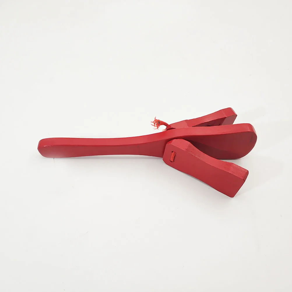 

Wooden Castanet Toy Bright Color Handheld Design Musical Learning Percussion Instrument Safe Reliable Kids Enjoyment Parent