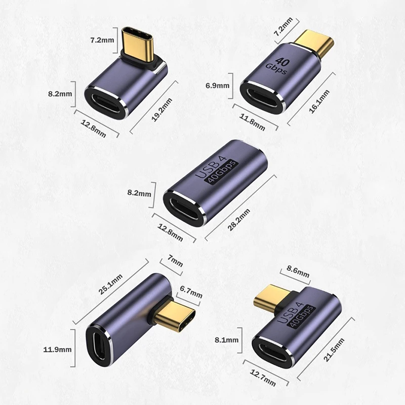 1 قطعة نوع C ذكر إلى نوع C أنثى 40Gbps محول البيانات السريع محول شحن محولات موصل