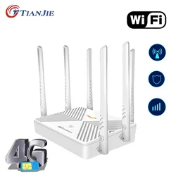 4G LTE router 300Mbps 6-antenna wireless Wifi modem hotspot Cat 4 plug and play Mobile hotspots and security cameras for travel.