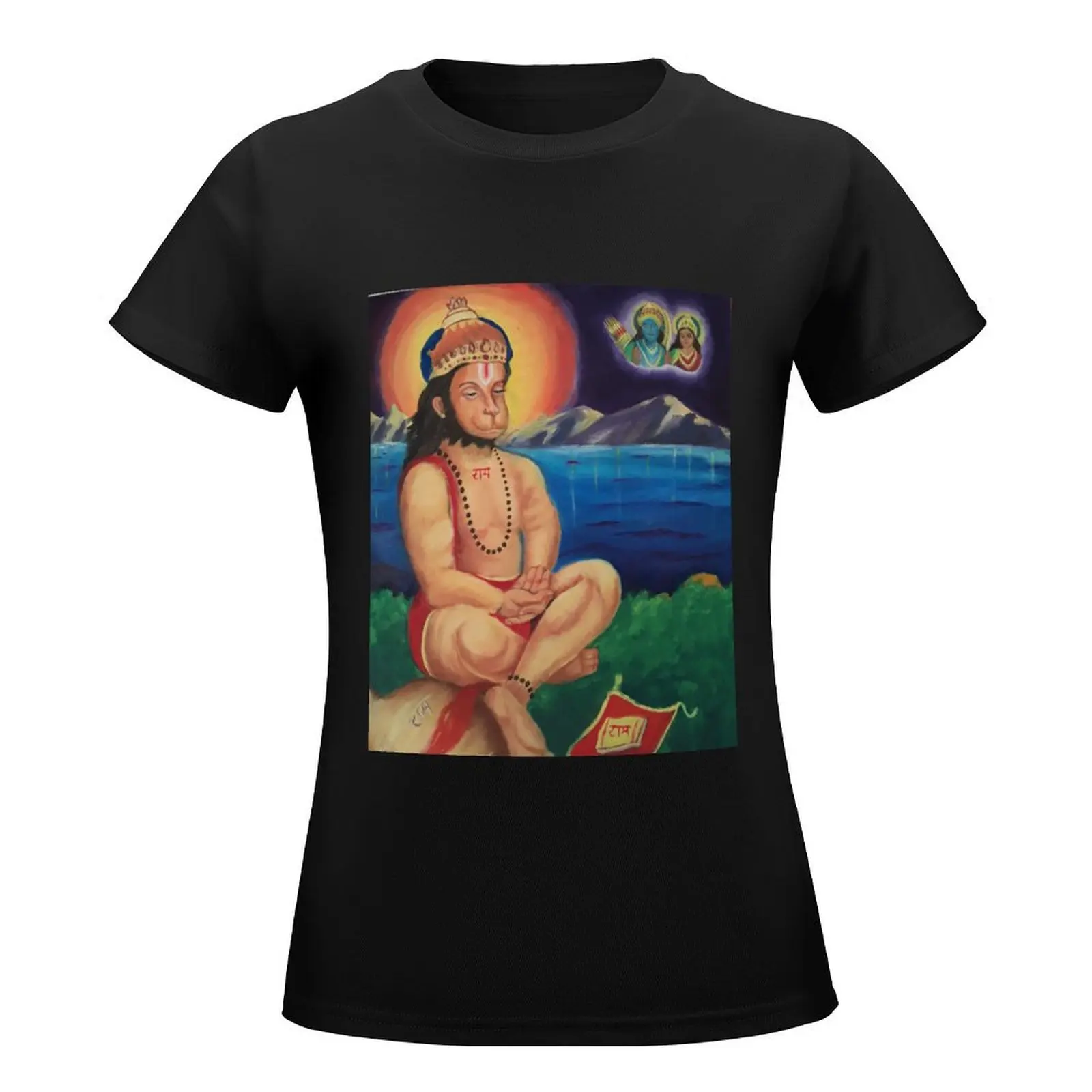 Hanuman 4 T-Shirt summer top Female clothing lady clothes graphics t-shirts for Women loose fit