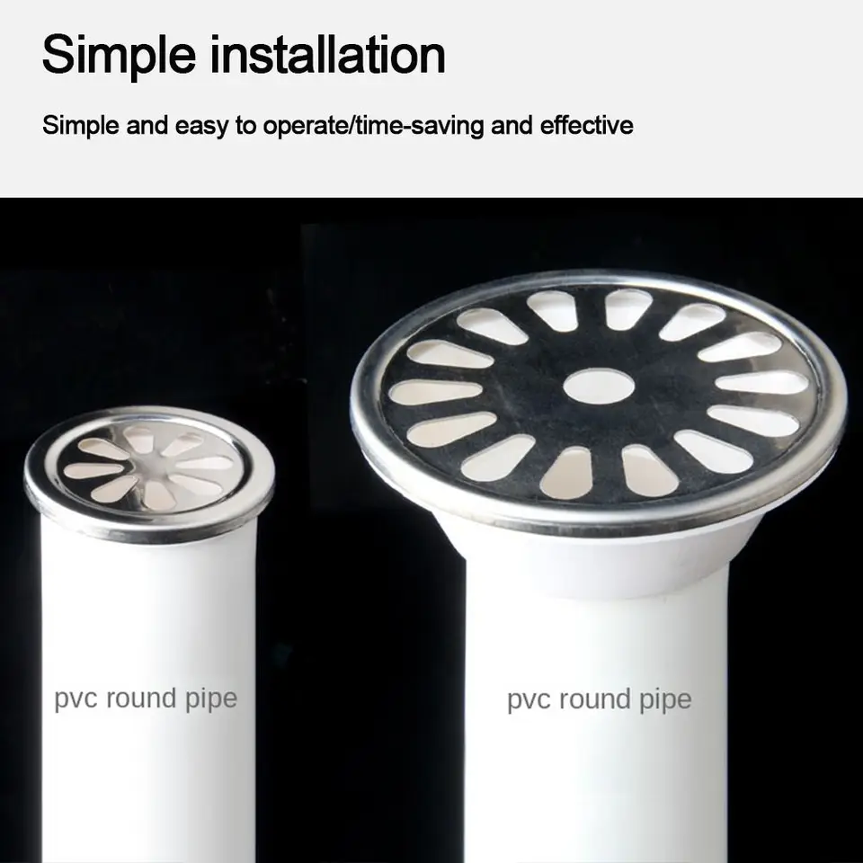 Stainless Steel Mesh Drain Pipe Protector – Hollow Design, Insert-In Installation, For 75mm Pipes – Outdoor Balcony Drainage Cover, Debris Filter, Large Displacement Flow