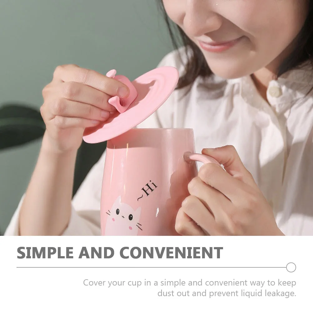 

3pcs Leak-proof Lid Household Cup Adorable Mug Lid Dust-proof Mug Cover Cup Accessory Reusable Airtight Tumbler for Coffee