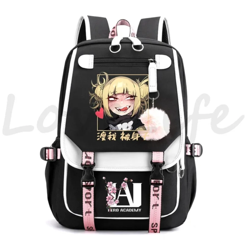 Mochila de Anime Boku no Hero Academia Toga Himiko, mochila Kawaii para niñas, mochila de viaje impermeable, mochila escolar de alta calidad para mujeres