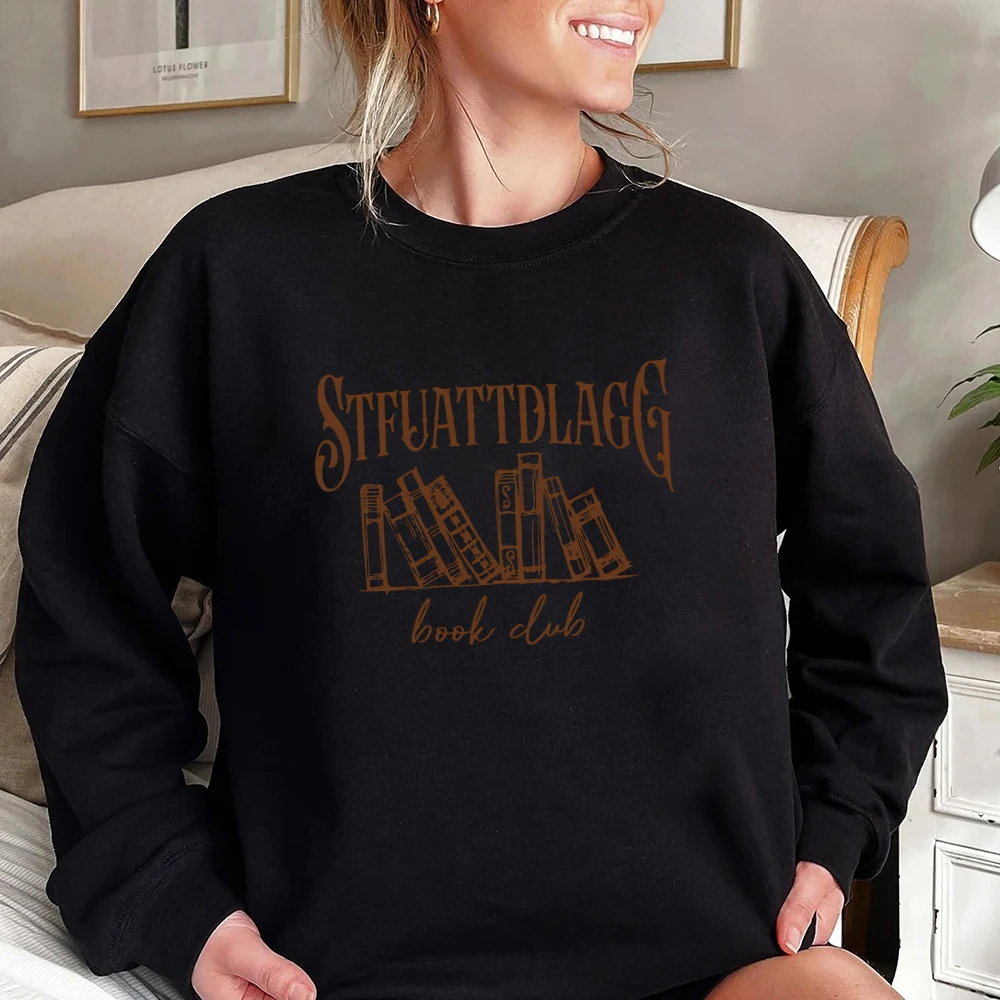 Stfuattdlagg Book Club Sweatshirt Book Lover Hoodie for Women Reader Shirt Booktok Merch Sweater Gift for Bookish Girl