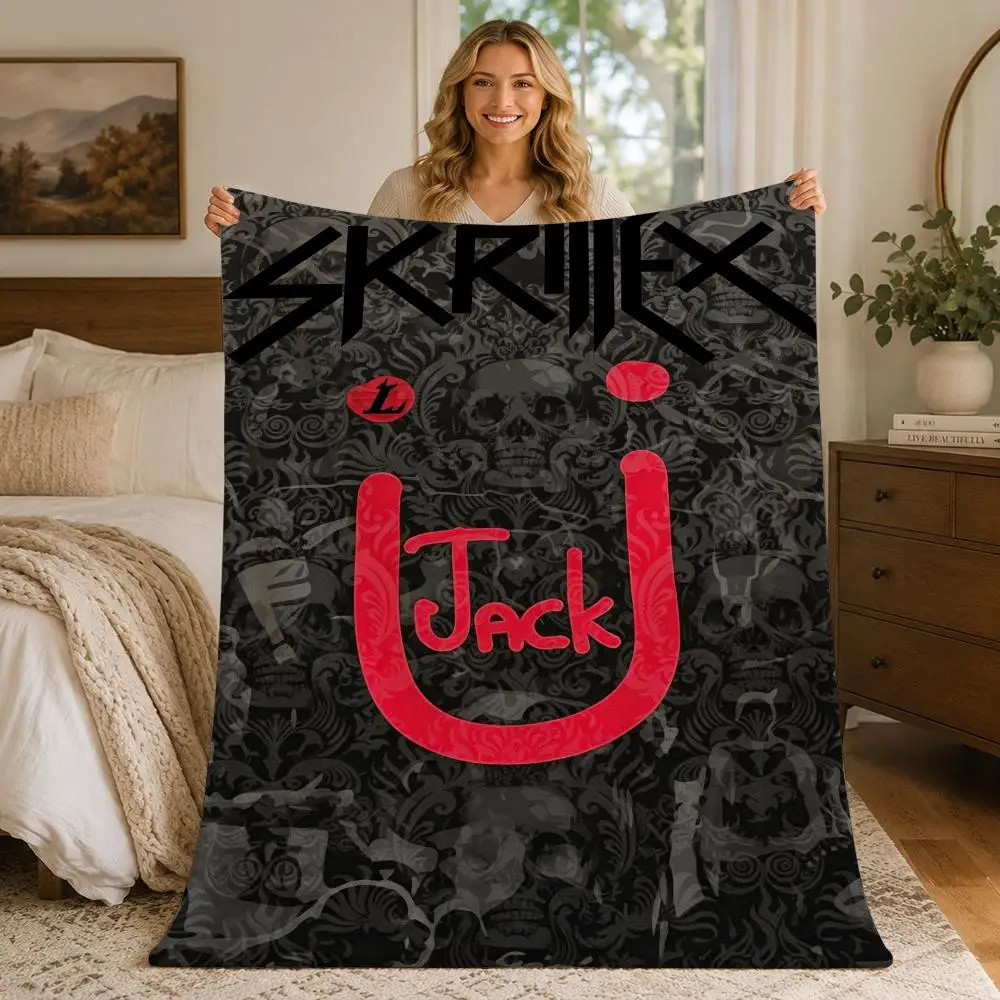 Music Electronic Skrillex Throw Blankets Soft Warm Flannel Blanket Bedding for Bed Living room Home Sofa