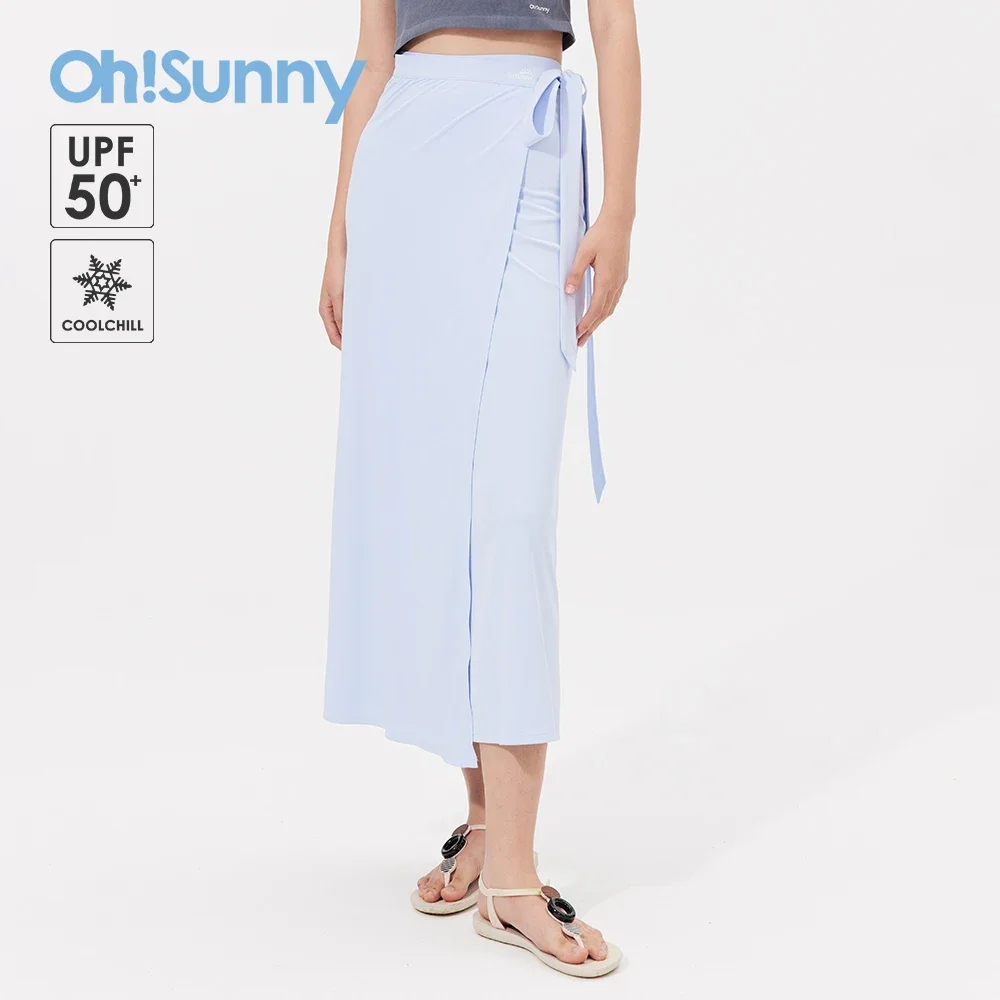 Ohsunny-vestido de banho feminino, roupa de banho, cobertura de biquíni, proteção solar, sarong, saias de gravata, anti-UV, vestido de praia