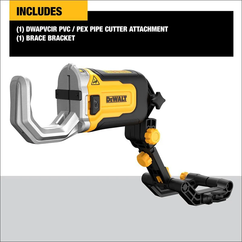 DEWALT DWAPVCIR PVC/PEX Cutter Attachment 6X Faster Cuts Work with 18V/20V Impact Driver