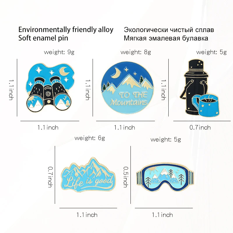 Botol air panas, Pin pakaian, peralatan perjalanan luar ruangan Pin kerah gesper anti-silau, Pin teleskop, kaca depan, gunung