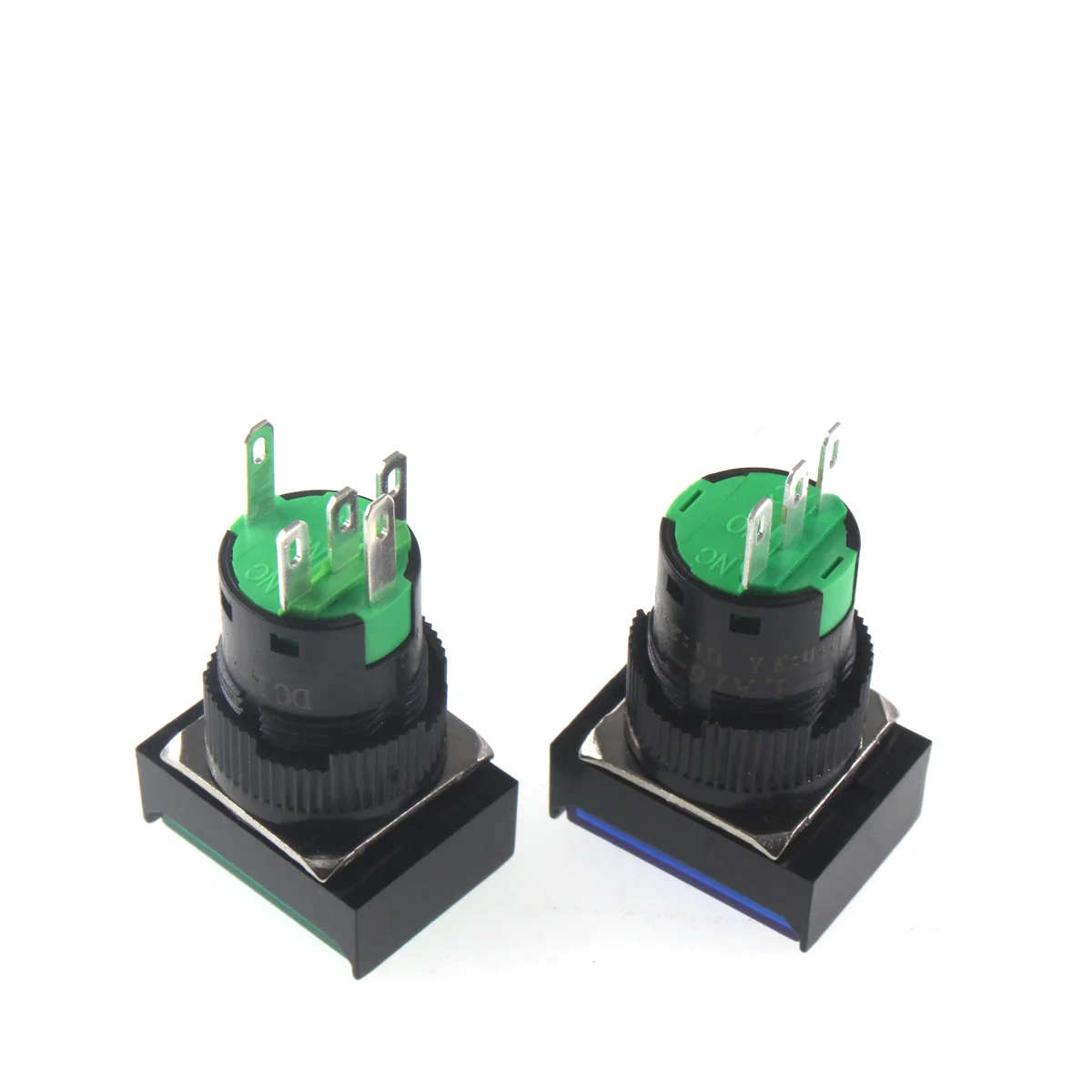 1PCS LA16-11CZ rectangular light button switch 16mm self resetting self-locking 3-pin 5-pin 12V 24V