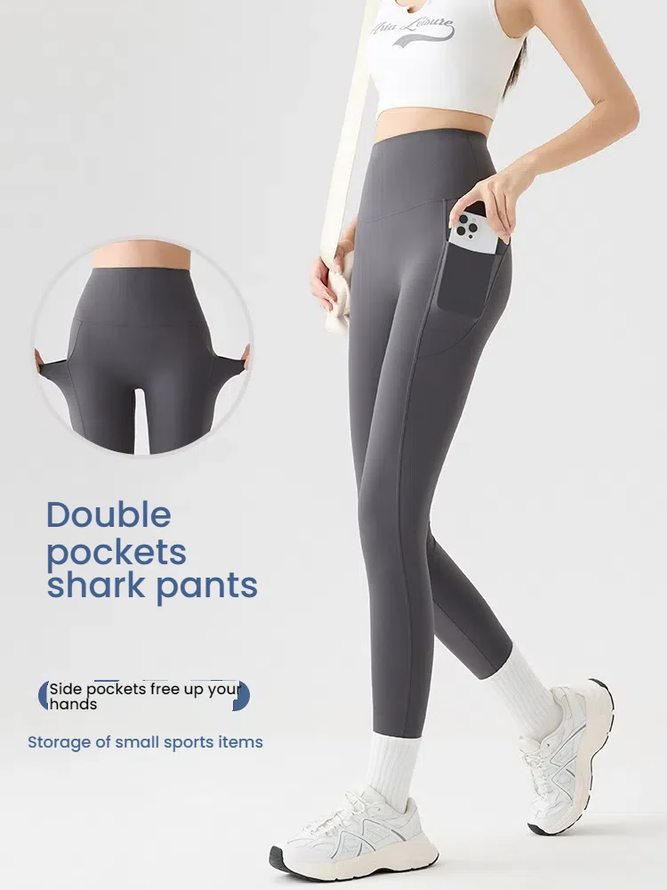 

Брюки для йоги с высокой талией и карманами, леггинсы для тренировок с контролем живота, женские спортивные колготки для фитнеса и бега