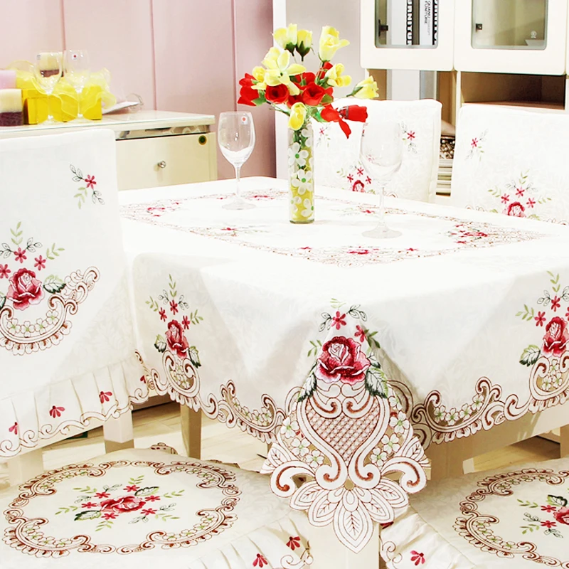 Luxurious TableCloth Art Household Lace Table European Table Cloth Simple  Color Household TableCloths Dust Cover