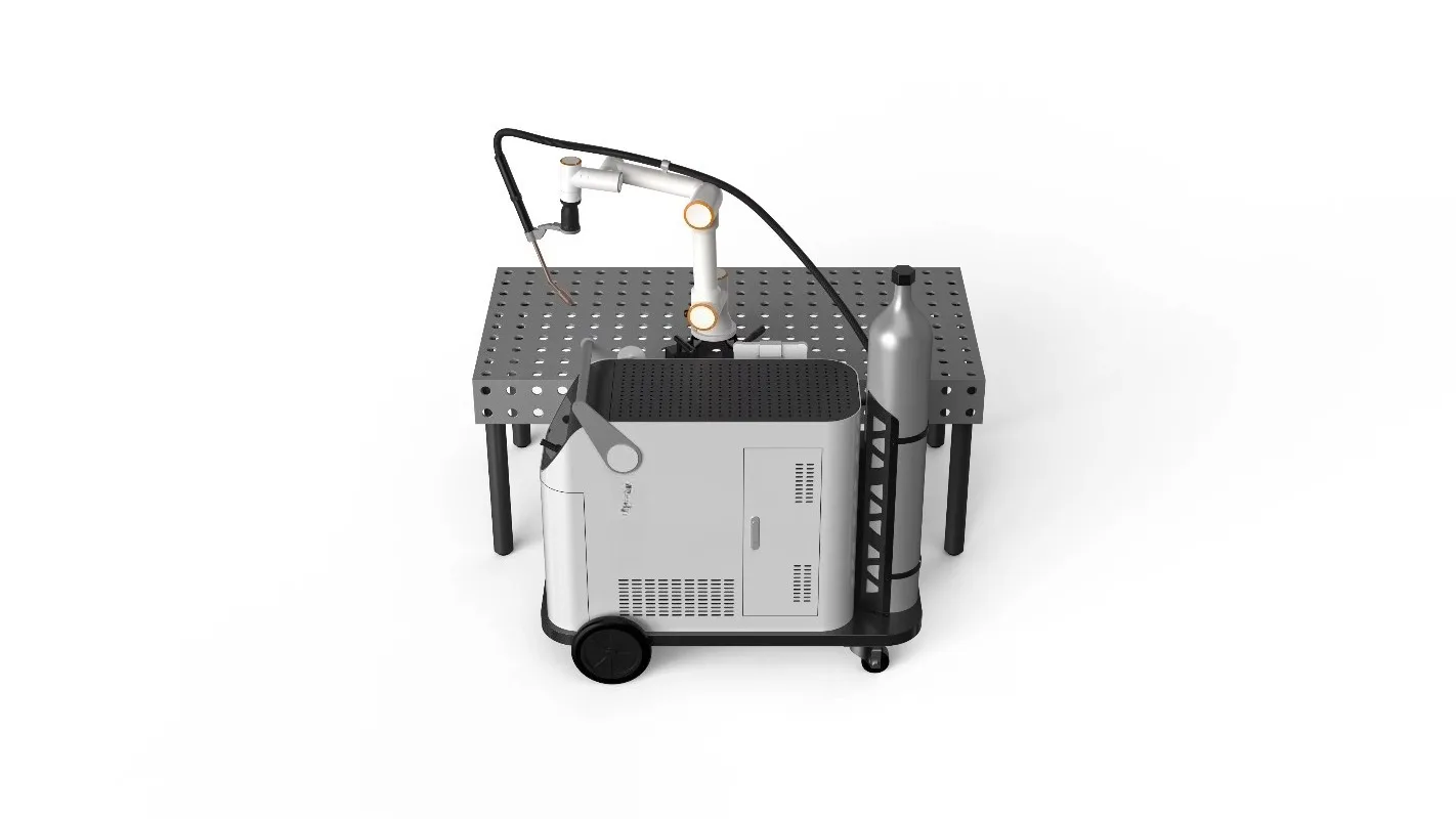 Smart 6 Axis Robotic Arm  WELDING with Trolley and Drag Handle for Manufacturing Welding Industrial Automation