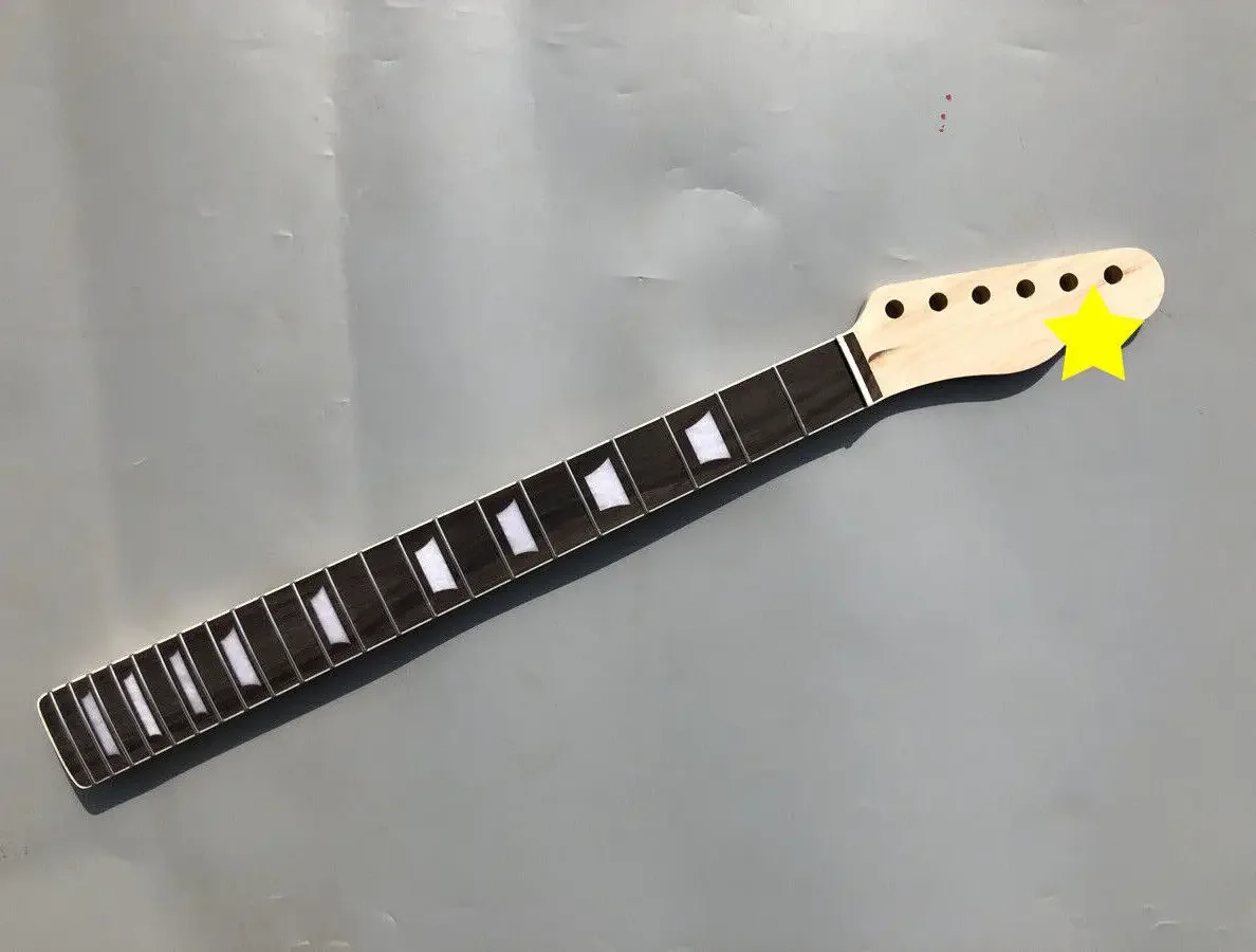 

1pcs Electric Maple Guitar Neck 22 Fret 24.75Inch Rosewood Fretboard Trapezoid Inlay Truss Rod on Head Back Stripe Bolt on Heel