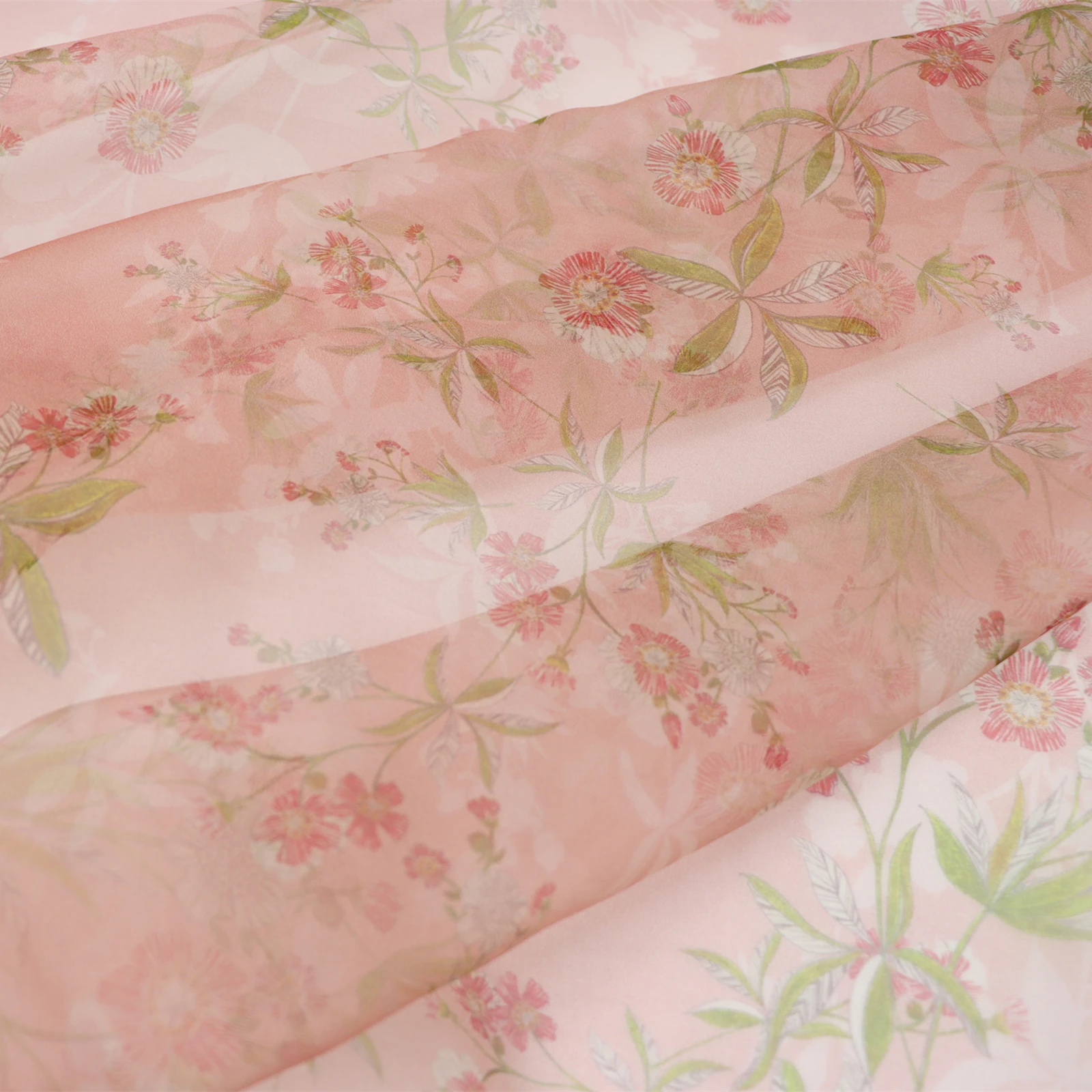 Wide Pastoral Flower Silk/Organza Fabric Pettiskirt Cheongsam Dress Shirt Lining