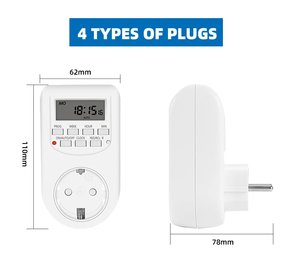 Digital Timer Switch Electronic 12/24 Hour Weekly Programmable Timing Socket EU UK US Plug Outlet Kitchen Appliance Time Control