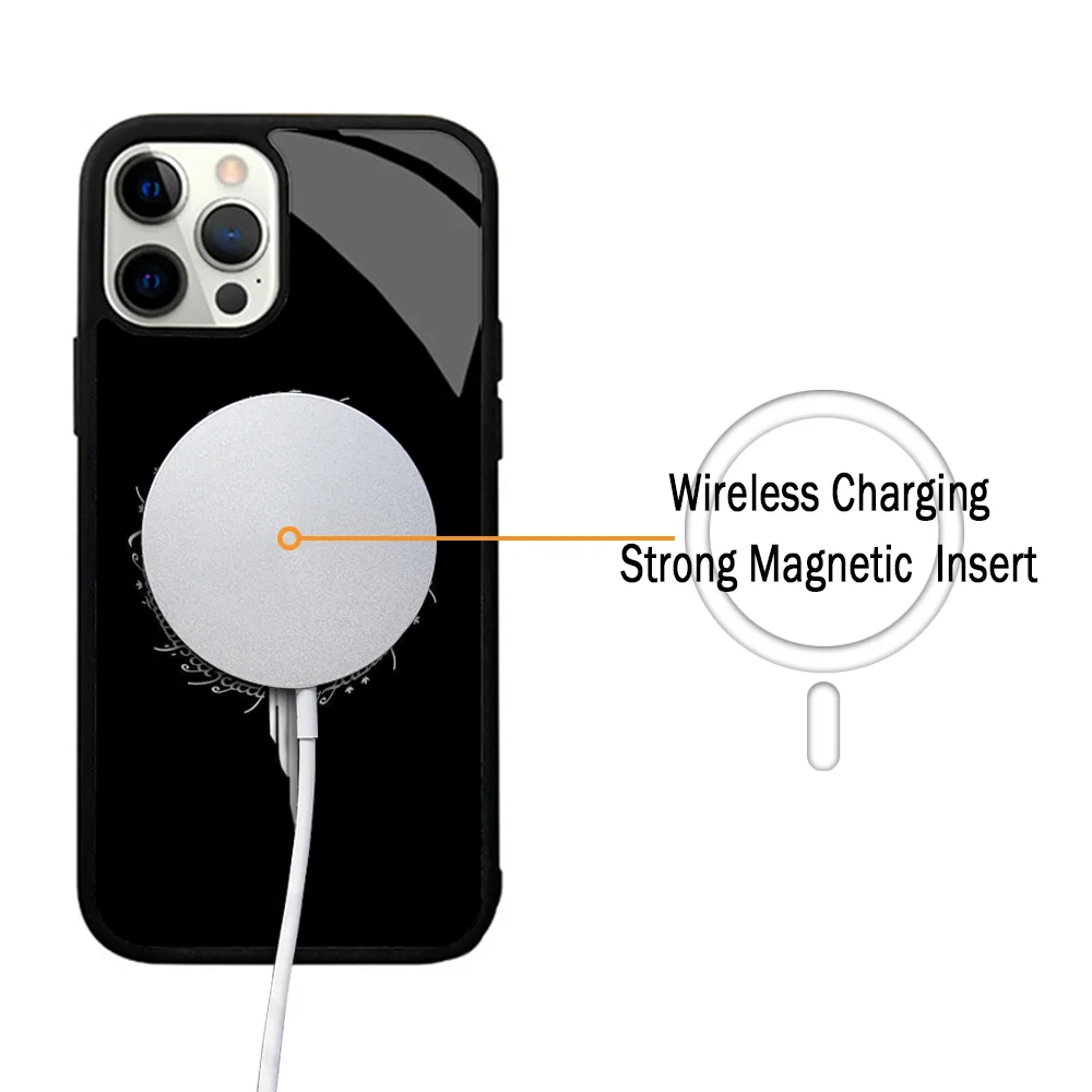 The L-Lord Of The R-Rings Phone Case For IPhone 11 12 13 14 15 Plus Pro Max Mirror Acrylic Cover For Magsafe Wireless Charging