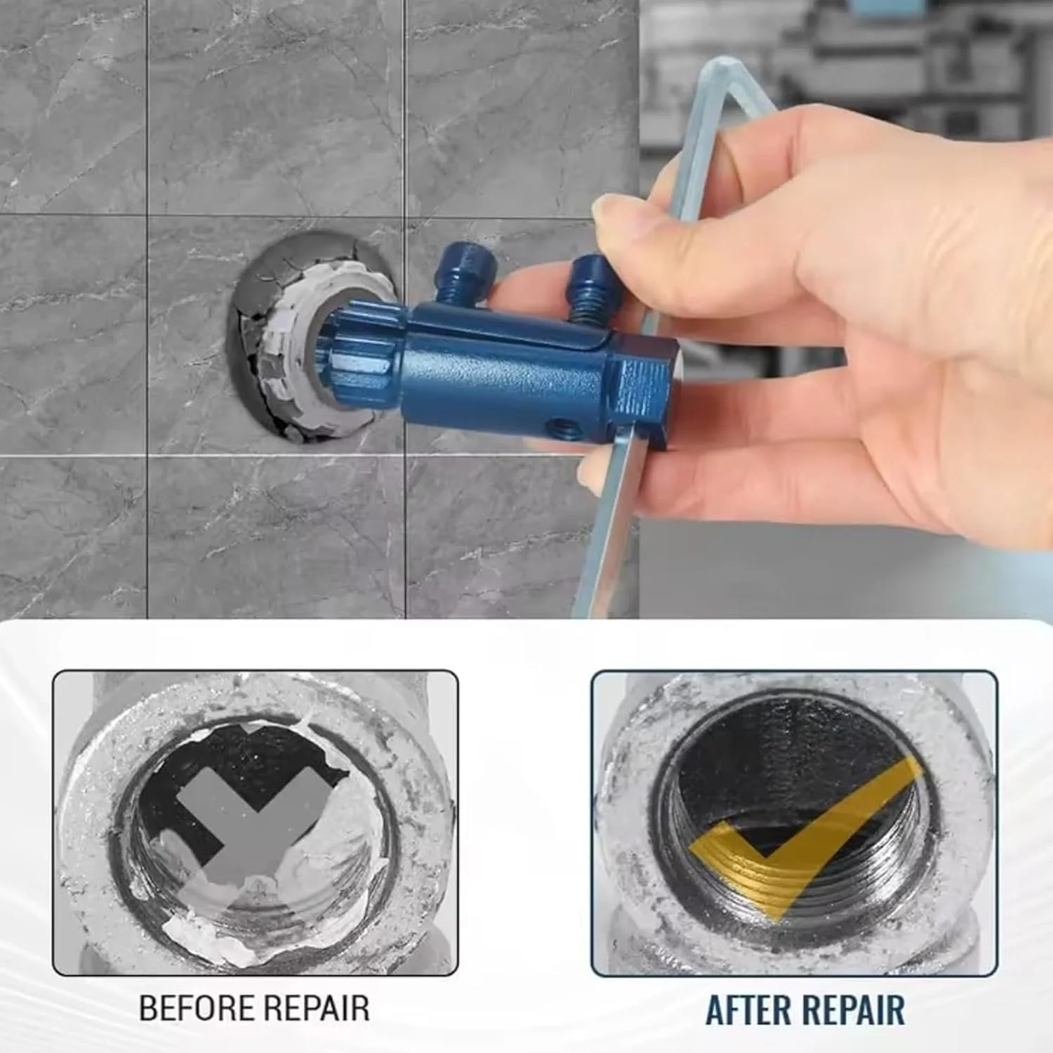 

Broken Pipe Head Screw Extraction Faucet Angle Valve Broken Wire Extractor for 1/2 inch 3/4 inch Thread Removal Tools