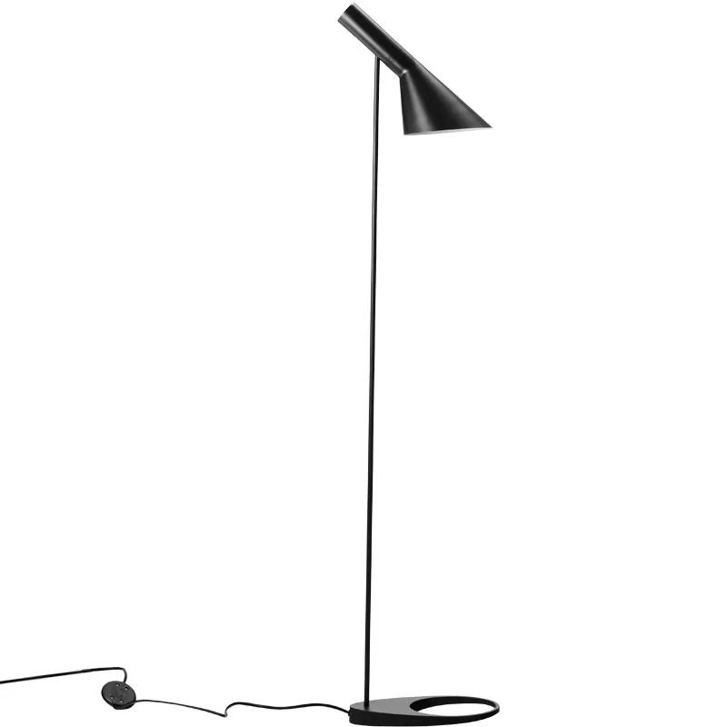 

Modern LED Corner Floor Lamp Black White Lights Designer Arne Jacobsen Study Living Room Bedroom Stand Decoration Home Lighting