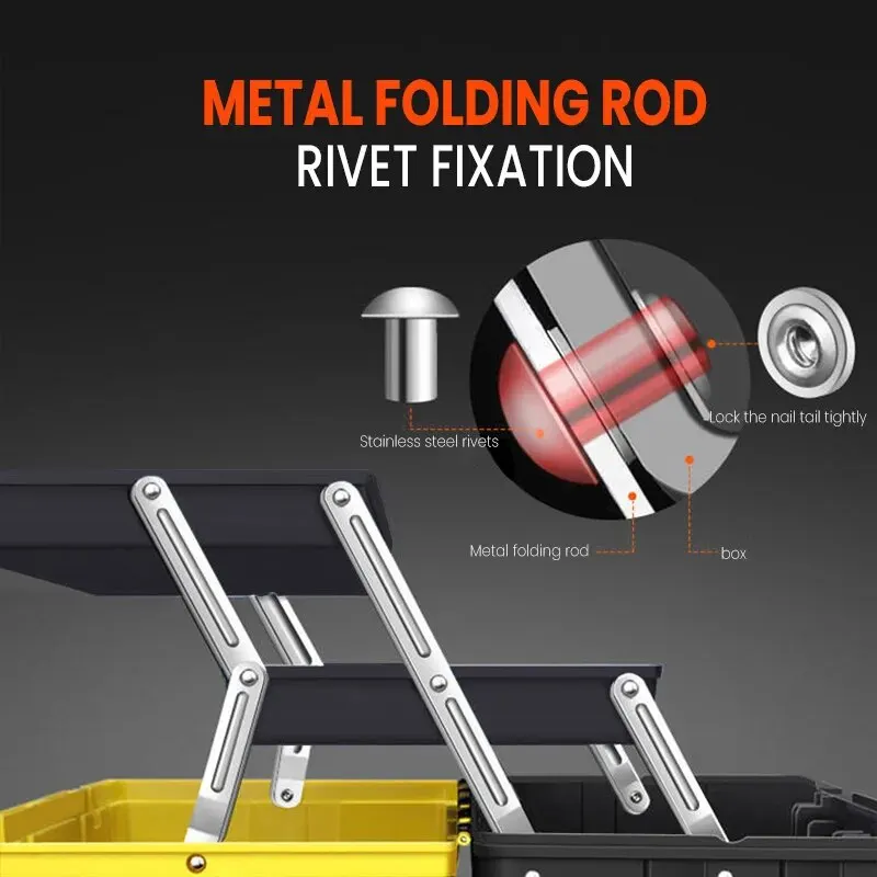 AIRAJ Hardware Toolbox Set valigia combinata spessa in plastica, scatola portaoggetti per trapano elettrico da carpentiere elettricista, Au