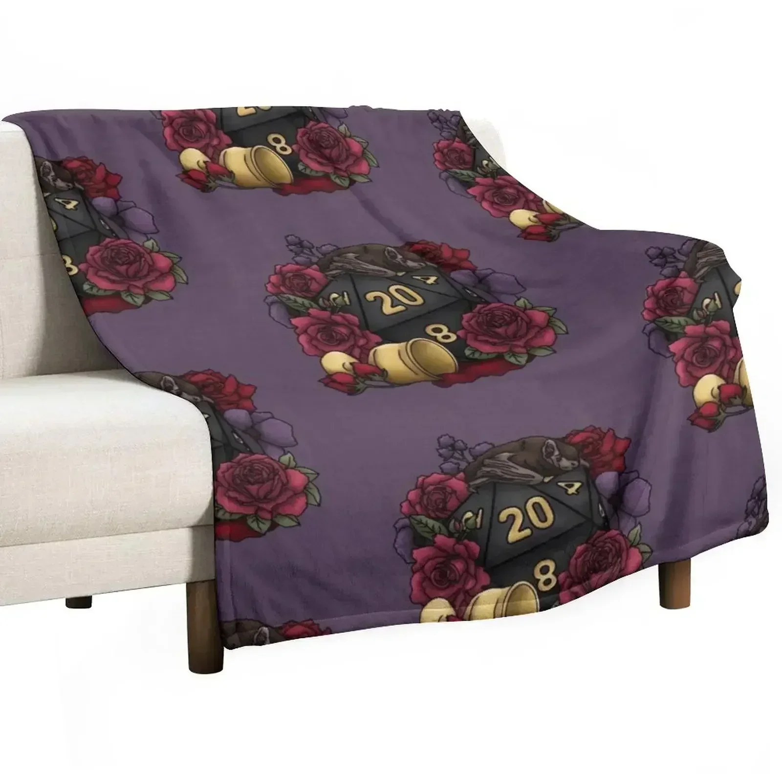 

Vampire D20 Tabletop RPG Gaming Dice Throw Blanket Cozy Microfiber Throw Blanket for Home Bedroom