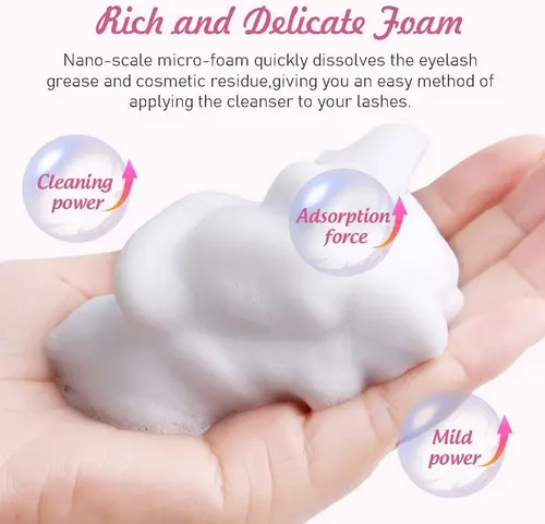 Imagen 2 del producto Lanthome-Kit de espuma para extensión de pestañas, champú, suministro de 50ML, limpiador para herramientas desmaquillantes, pegamento para pestañas con cepillo para mujer