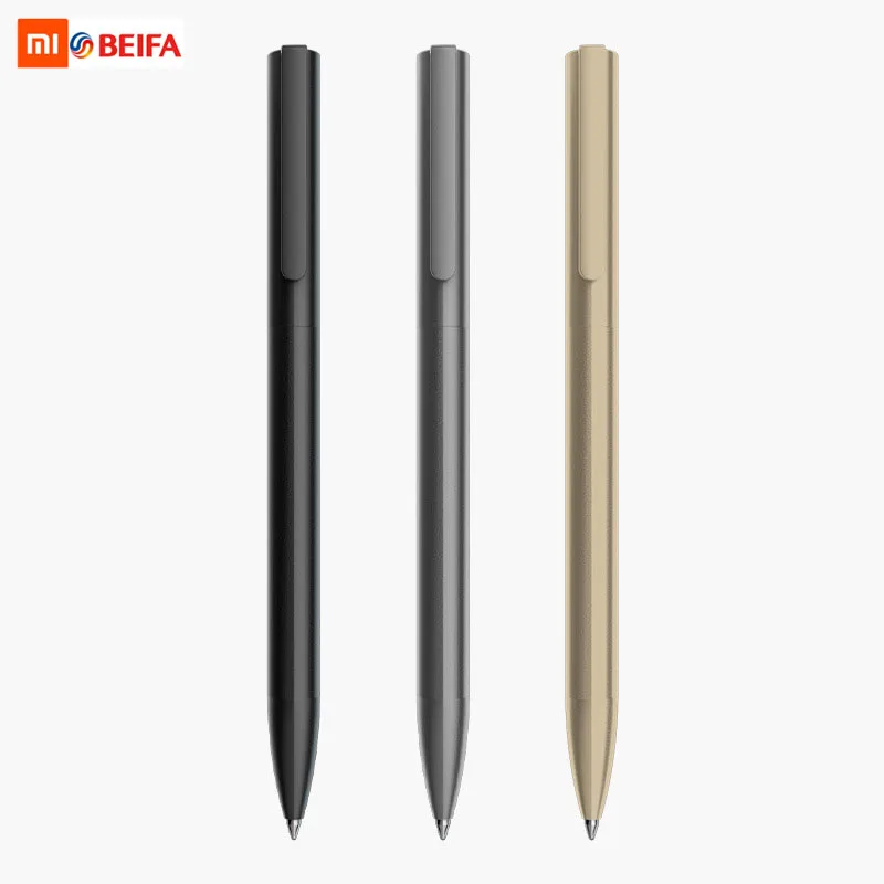 Beifa Metal Sign Roating Gel Pen 0.5MM Black Ink ручка caneta for Student Business Durable Smooth Writing Ballpoint Pen