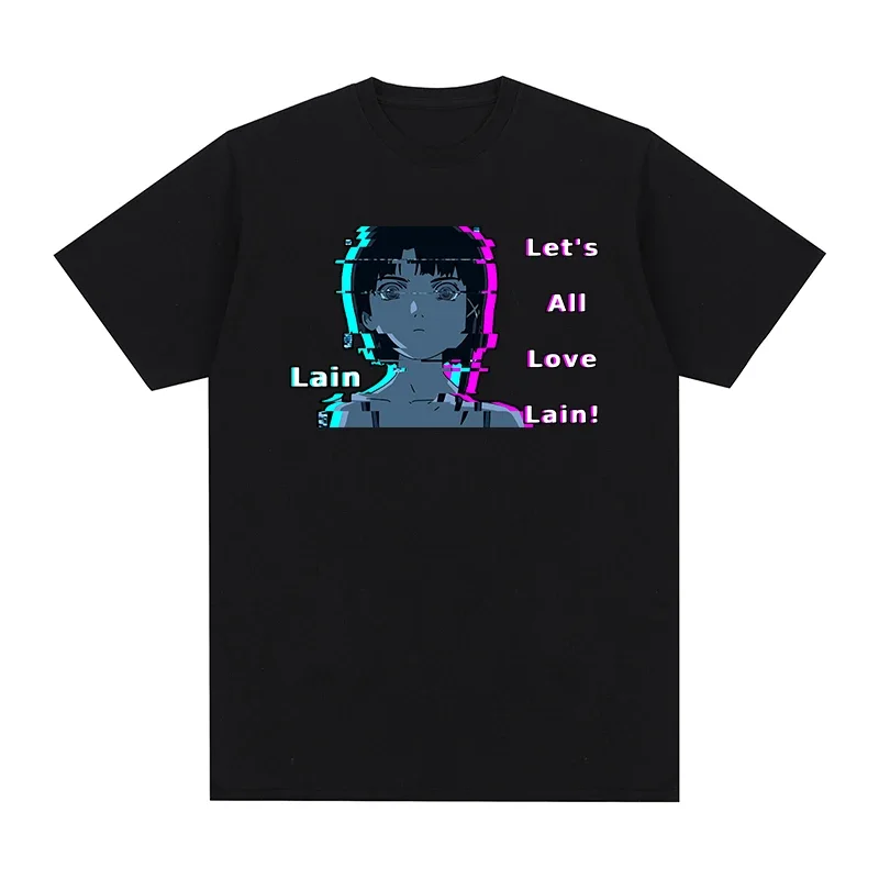 serial experiments lain lets all love T-shirt Harajuku Japan Cotton Men T shirt New TEE TSHIRT Womens Tops