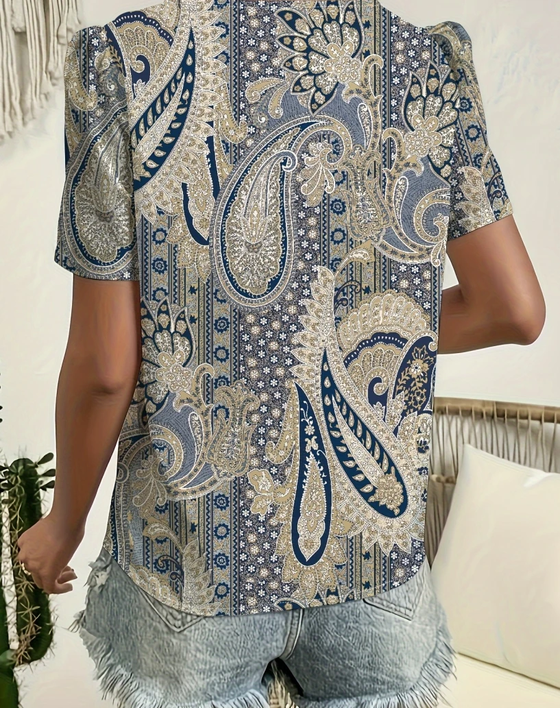 プラスサイズの気質ブラウスカジュアルルーズ女性シャツエレガントな半袖ブラウス平日