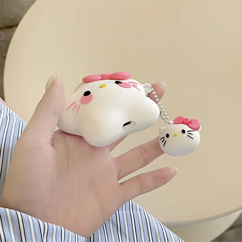 3D Hello Kitty Star Style Protective Earphone Silicone Cover For Airpods Pro 2 Case/Airpods 3 Case/Airpods 1/2 With Keychain