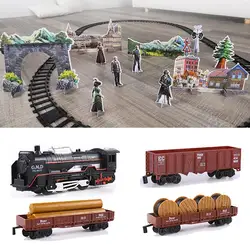 Car Railway Tracks Steam Locomotive Engine Diecast Model Educational Game Electric Train Toy Set for Children Boys Toys gifts