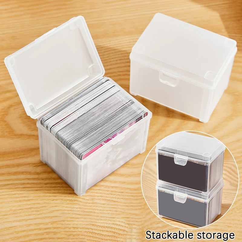 1/2pcs Card Storage Box For Game Cards Trading Cards Sports Cards Playing Card Case Clear Stackable Card Storage Box