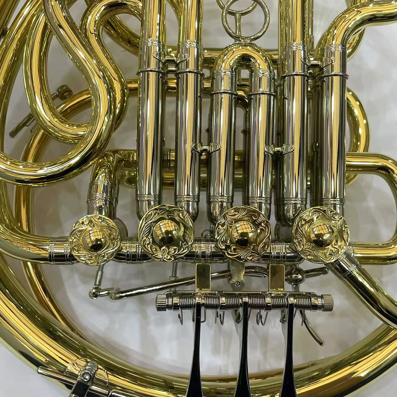 OEM Manufacture logo Customized Yellow Brass French Horn