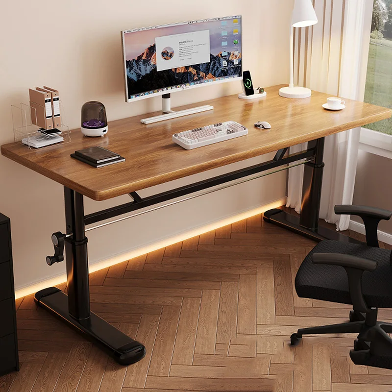 

Aesthetic Minimalist Office Desk Design Crafts Bedroom Home Adjustable Office Desk Wooden Computer Scrivania Trendy Furniture