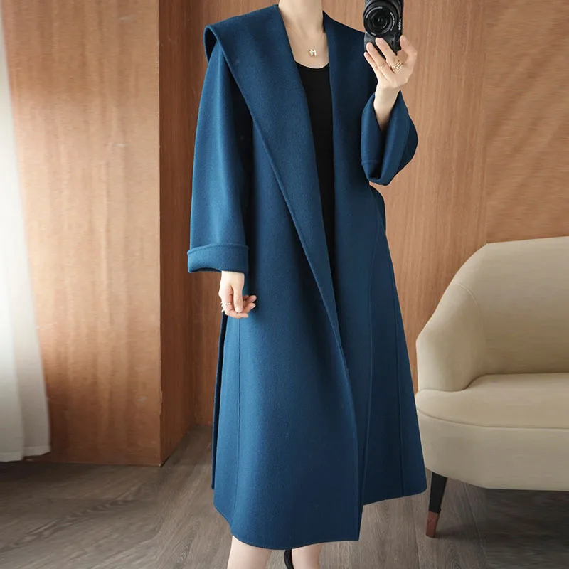 New Women's Double-Sided Cashmere Long Coat Classic Versatile Multi-Functional Fashionable for Business And Leisure