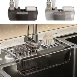 Versatile Sink Organizer: Sturdy Drain Rack with Holes for Sponge & Sponges, Suspending Kitchen Sink Basket