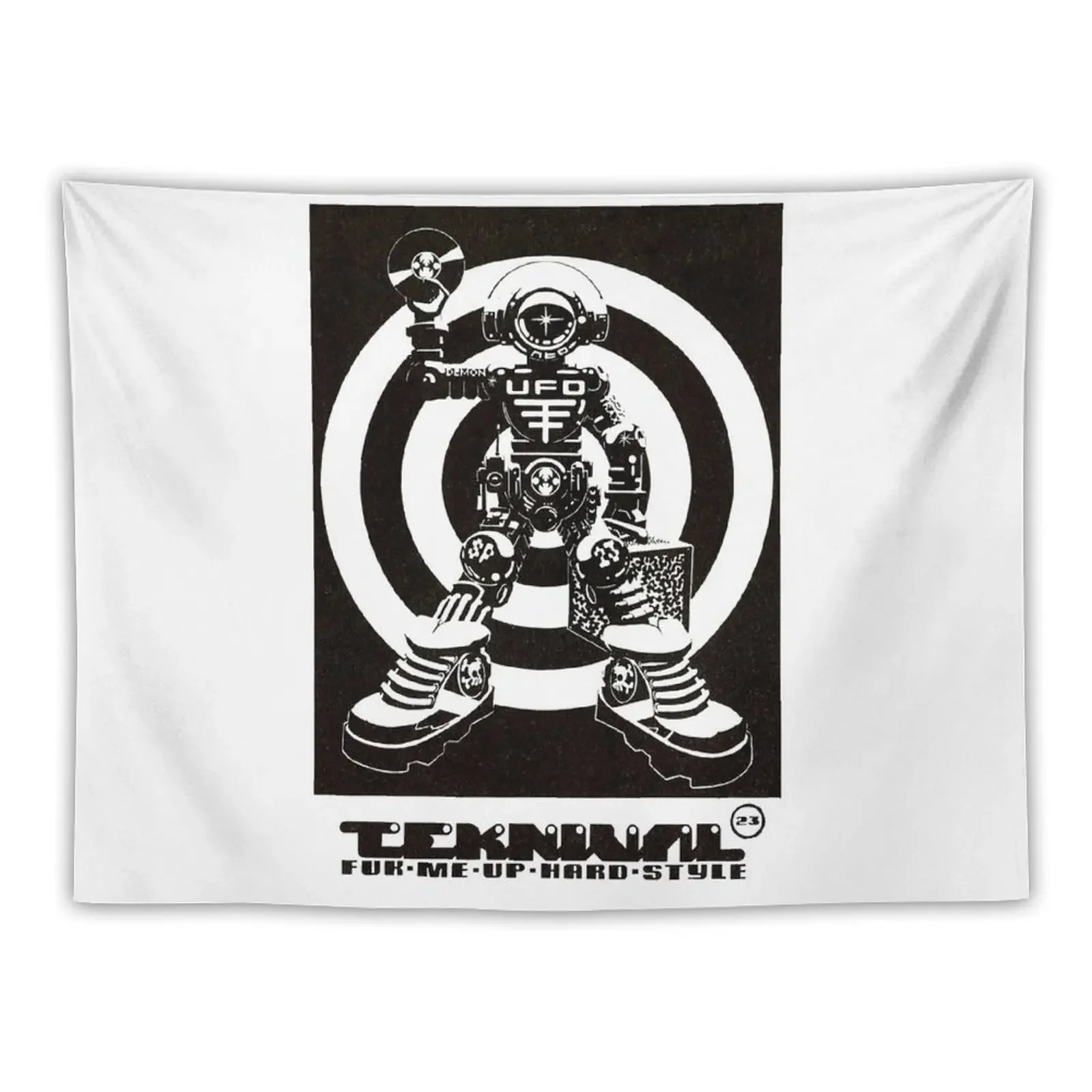 

Spiral tribe UFO Teknival flyer Tapestry Aesthetic Decoration Outdoor Decor Cute Room Things Bedrooms Decor Tapestry