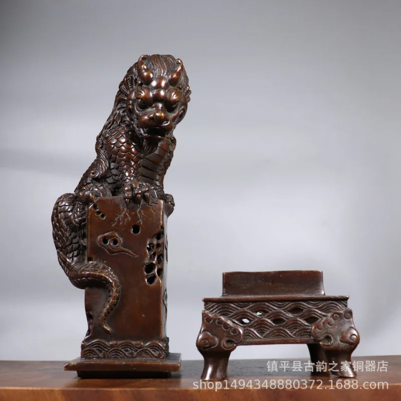Pure Copper - Brass Mascot Ornament Display -Absorbing Auspicious Beast Water-Repelling Dragon Centiped