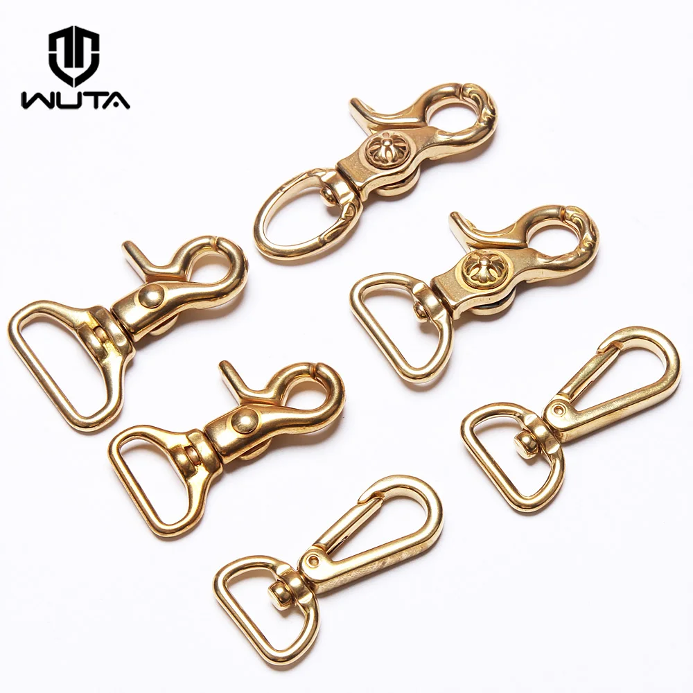 WUTA 100% Solid Brass Hook buckle Premium Shoulder strap Swivel Snap Hook Fastener Wallet Bag Lobster Clasp clip Claw Purse Hook