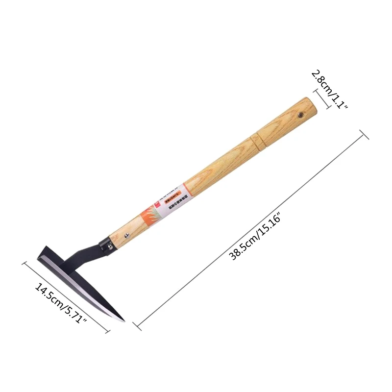 Herramientas de azada de jardín de acero al manganeso multifuncionales duraderas con mano cómoda para excavar/fertilizar/plantar o malas hierbas 45x14,3x5,5 cm