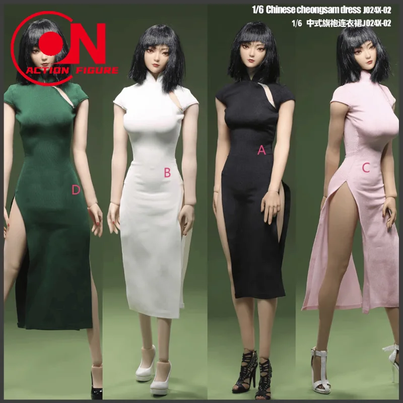 

JO24X-02 1/6 Chinese Cheongsam Dress Clothes Model Fit 12-inch Female Soldier Action Figure Body Dolls