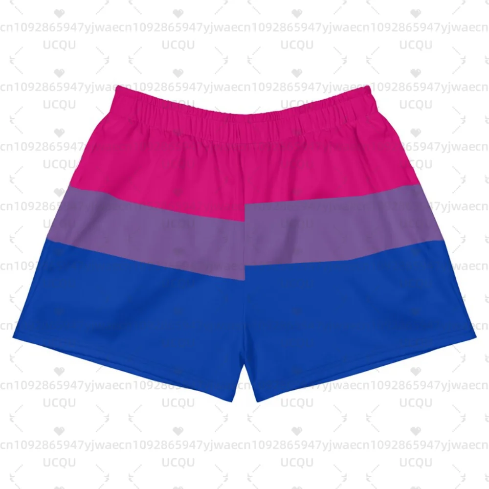 Rainbow Stripe Festival Shorts Yume Kawaii Shorts Pastel Goth Kleidung Pride Run Swim Gym Workout Damenshorts – Detail 7