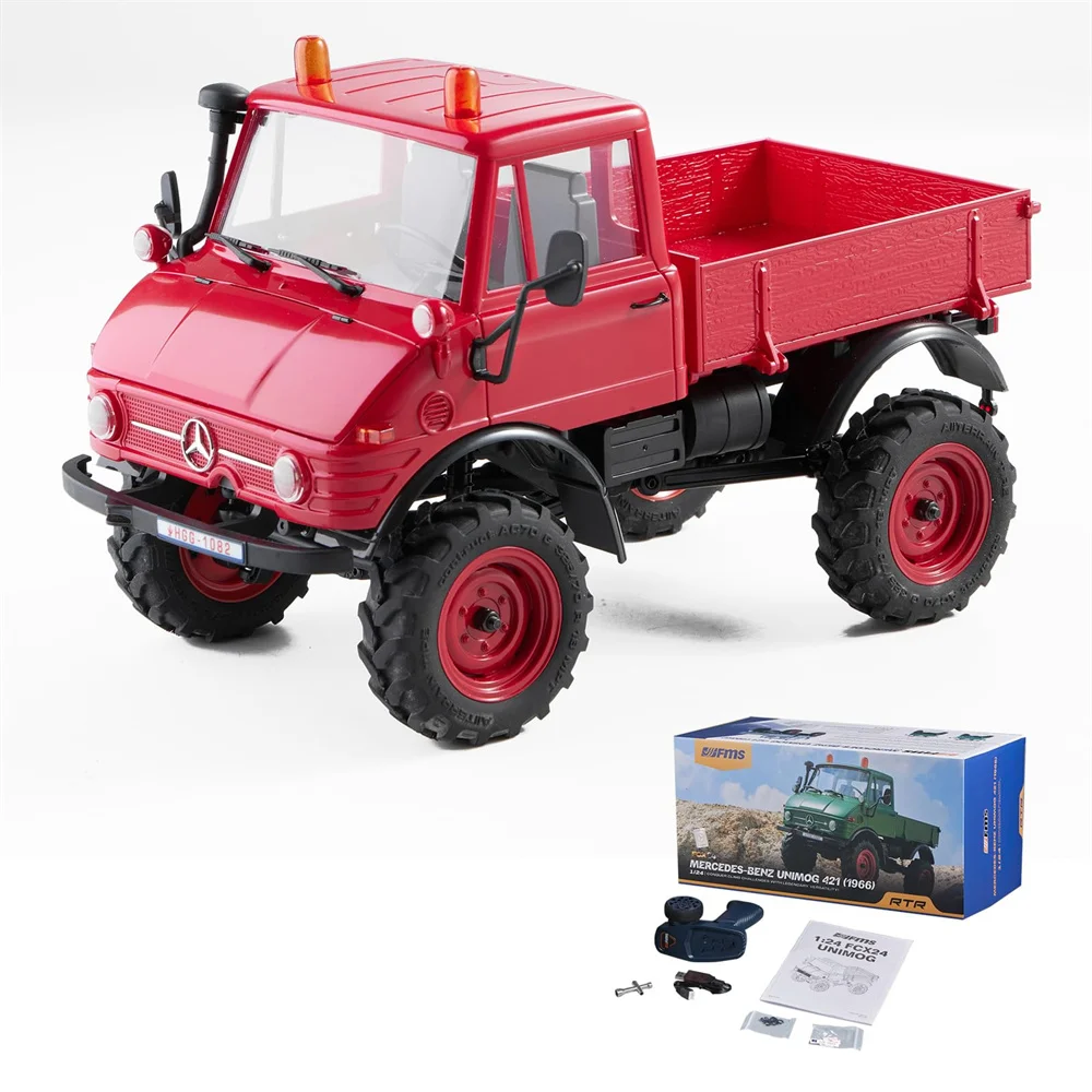 FMS FCX24 RTR 421 Unimog 1/24 2.4G 4WD RC Car Rock Crawler Two Speed Portal Axles Off-Road Climbing Truck LED Light Vehicles Mod