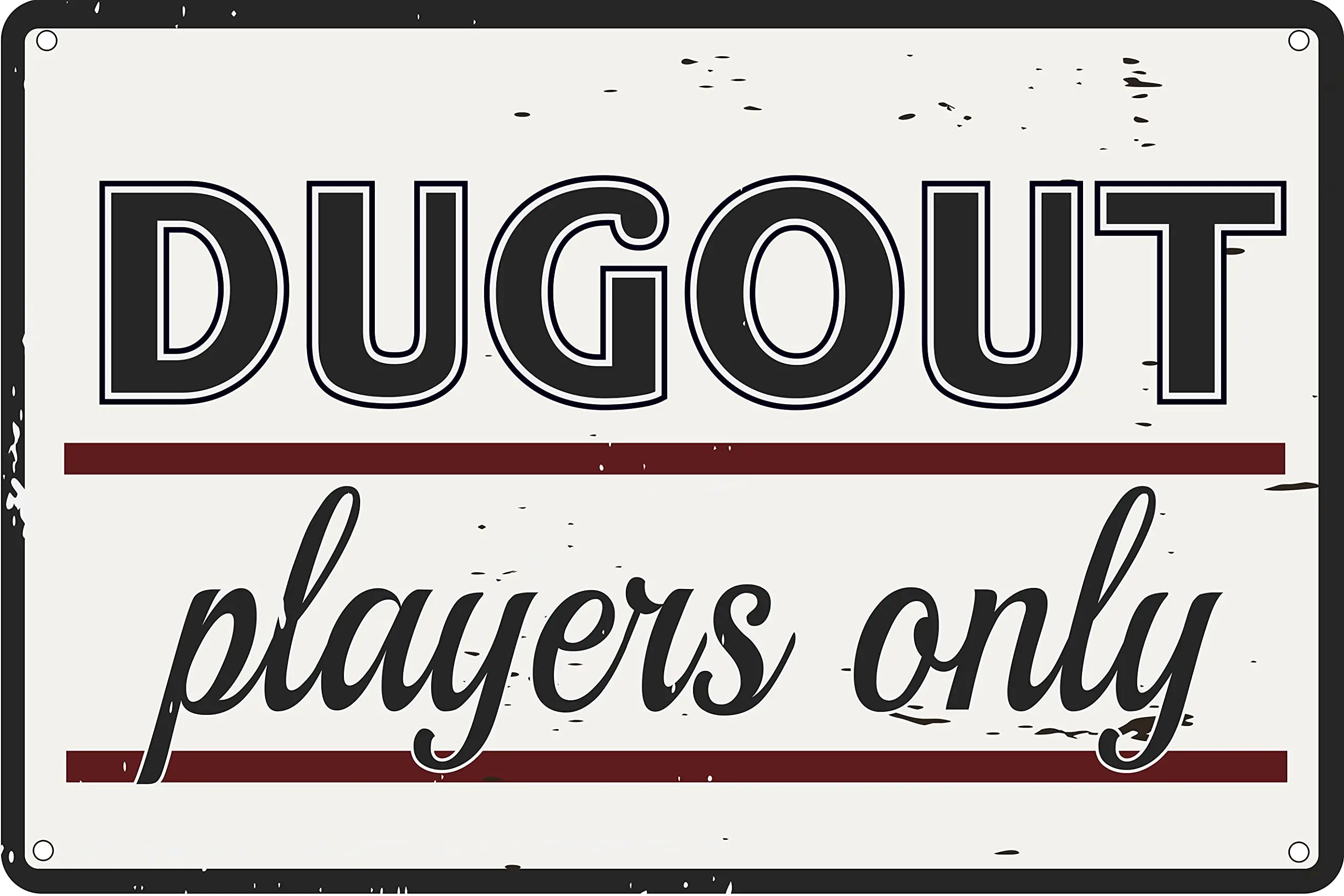 Dugout Players Only ; Tin Sign Baseball Sports Themed Decor Bar Man Cave Locker Room Clubhouse